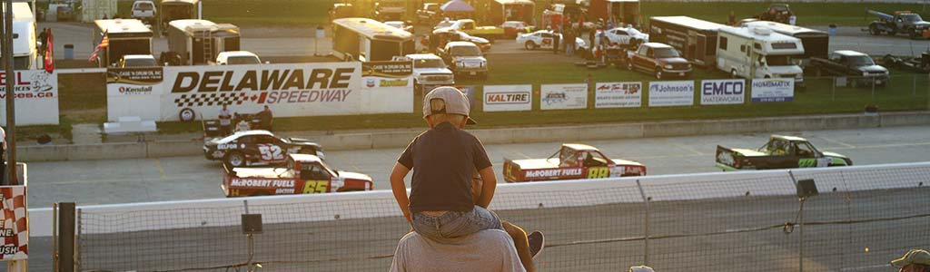 father and son at the Delaware Speedway 