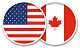 American and Canadian flag